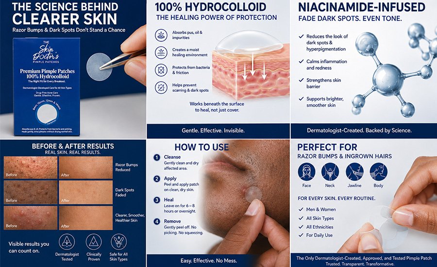 hydrocolloid vs niacinamide pimple patch comparison for razor bumps